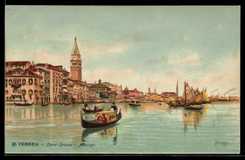 AK Venezia, Canal Grande, Gondeln und Segelboote