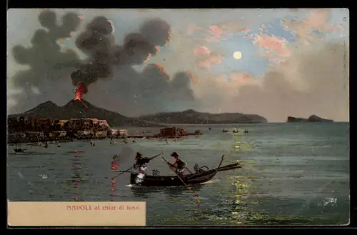 AK Napoli, al chiar di luna, il Vesuvio, Vulkan