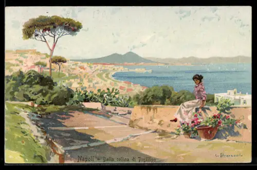 Lithographie Napoli, Dalla Collina di Posillipo, C. Brancaccio