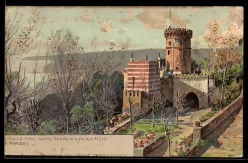Lithographie Naples, Dans le Parc Griseo Bertolini`s Palace Hotel