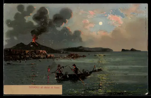 AK Napoli, al chiar di luna, il Vesuvio, Vulkan
