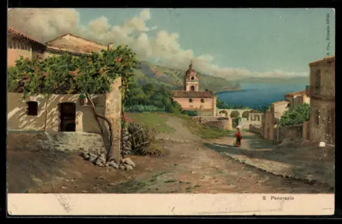 Künstler-AK San Pancrazio, Strassenpartie im Ort