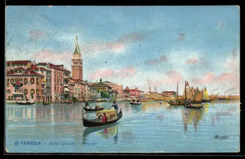 AK Venezia, Canal Grande, Gondeln und Segelboote