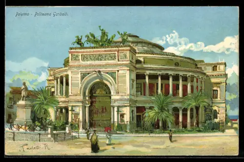 AK Palermo, Politeama Garibaldi, Palmen