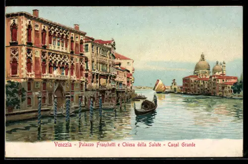 Lithographie Venezia, Palazzo Franchetti e Chiesa della Salute, Canal Grande