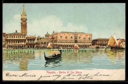 AK Venezia, Bacino di San Marco, Gondel