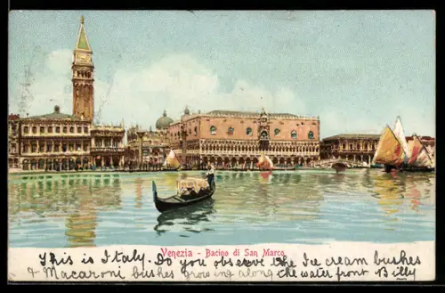 AK Venezia, Bacino di San Marco, Gondel