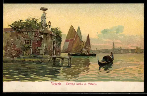 AK Venezia, Estremo lembo di Venezia, Segelboote, Gondel