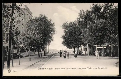 AK Venezia, Lido, Santa Maria Elisabetta, Val gran Viale verso la laguna
