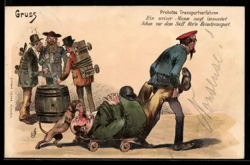 AK Probates Transportverfahren für Betrunkene, Dienstmann, Rollwagen