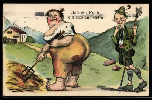Künstler-AK Willi Scheuermann: Sah ein Knab` ein Röslein stehn