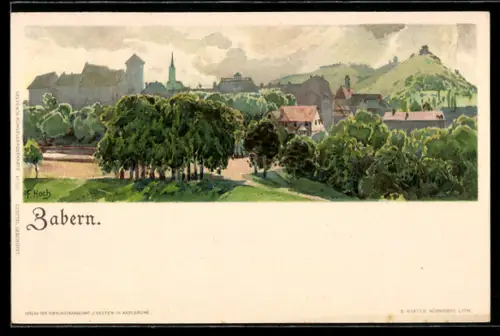 Künstler-AK Franz Xaver Hoch: Zabern, Ortsansicht