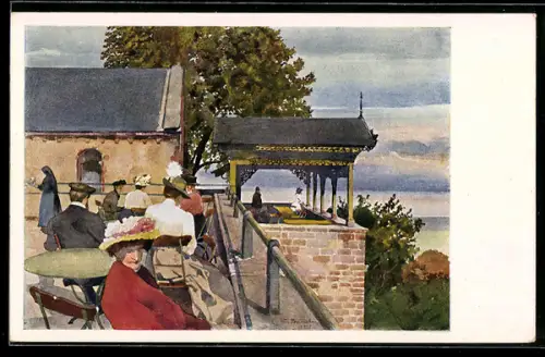 Künstler-AK sign. C. Spindler: Die Terrasse auf St. Odilien