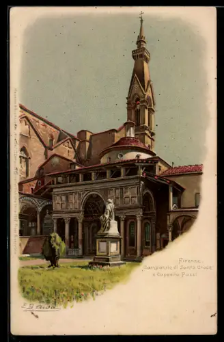 Künstler-AK Firenze, Campanile di Santa Croce e Cappella Pazzi