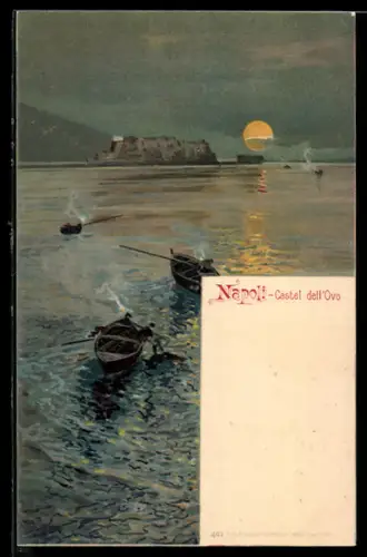 Künstler-AK Napoli, Castel dell`Ovo