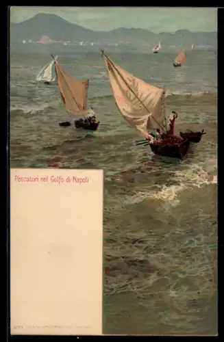 Künstler-AK Napoli, Pescatori nel Golfo di Napoli