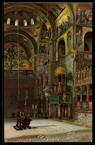 Künstler-AK Venezia, Basilica di S. Marco