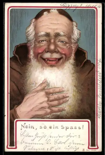 AK Nein, so ein Spass, Gesicht eines lachenden Mönchs