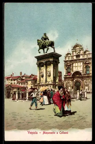 AK Venezia, Monumento a Colleoni, Denkmal