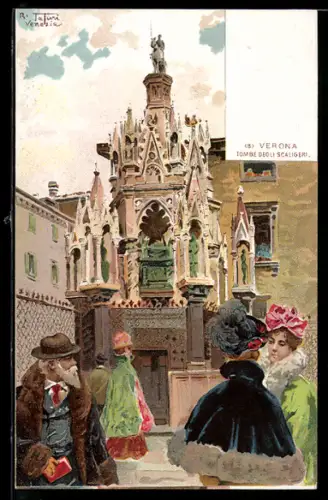 Künstler-AK sign. R. Tafuri: Verona, Tombe degli Scaligeri