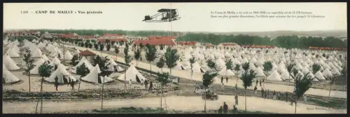 Klapp-AK Camp de Mailly, Vue génerale, Flugzeug