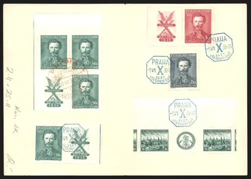 Klapp-AK Posta Ceskolovenska, Tschechoslowakischer Postautobus, Briefmarken