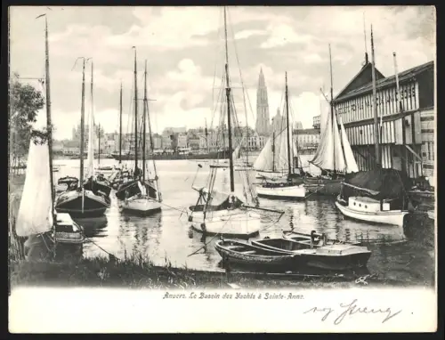 Klapp-AK Anvers, Le Bassin des Yachts à Sainte-Anne, Hafen