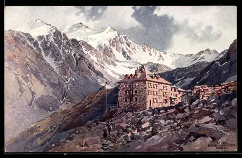 Künstler-AK Edward Theodore Compton: Nürnberger Berghütte am Stubai