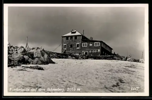 AK Fischerhütte, Ansicht im Winter
