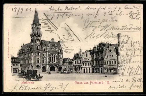 AK Friedland i. B., Marktplatz