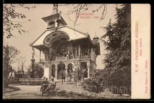 AK Esposizione Di Milano 1909, Padiglione Svizzero, Ausstellung