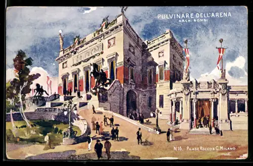 Künstler-AK Milano, Esposizione 1906, Pulvinare dell`Arena