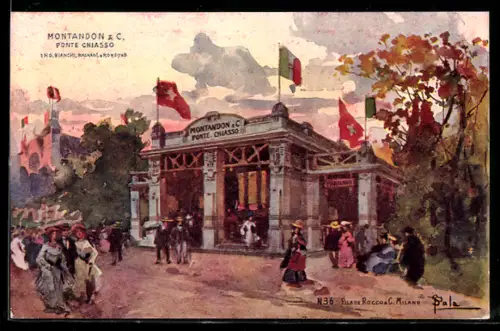 AK Mailand, Esposizione 1906, Montandon & C. Ponte Chiasso