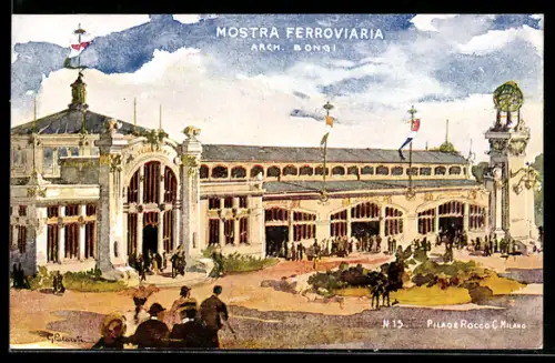 Künstler-AK Mailand, Esposizione di Milano 1906, Mostra Ferroviaria