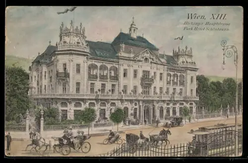 AK Wien, Hietzing, Park-Hotel Schönbrunn, Hietzinger Hauptstrasse