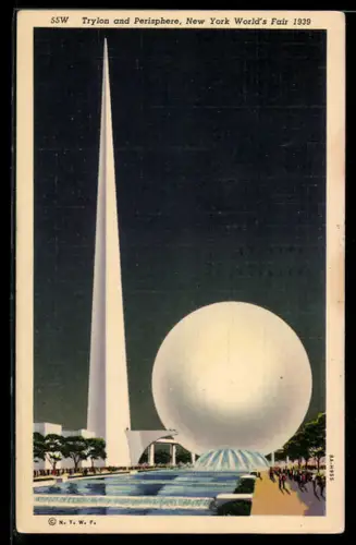 AK New York, New York World`s Fair 1939, The Trylon and the Perisphere