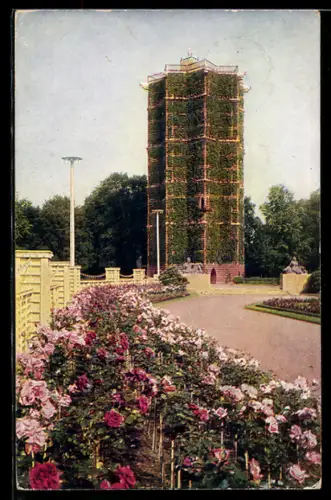 AK Dresden, Jubiläums-Gartenbau-Ausstellung 1926, Grüner Dom vom Riesengrossen Rosengarten aus