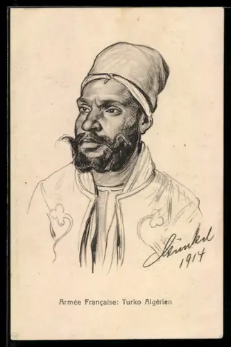 Künstler-AK Turko Algier, Kriegsgefangener