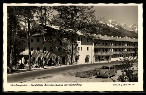 AK Berchtesgaden, Gasthaus Hirschensprung, Inh. R. Brondl, Untersberg