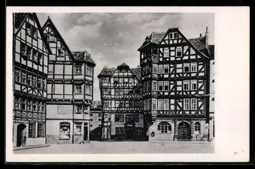 AK Kassel, Altmarkt, Fachwerkhäuser