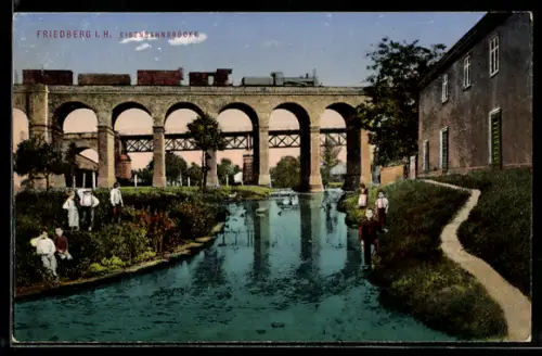 AK Friedberg i. H., Eisenbahnbrücke