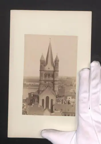 Fotografie Ansicht Köln, Gross St. Martin, Kirchturm, Grossformat 16 x 25cm