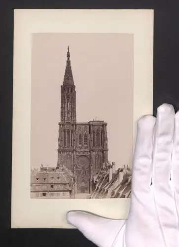 Fotografie Ansicht Strassburg, Münster mit umgebenden Häusern