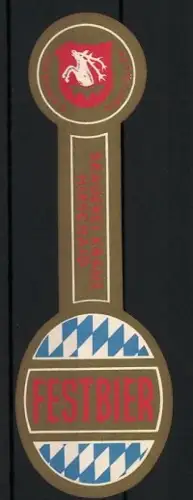 Getränkeetikett Brauerei Kraus, Hirschhaid, Festbier, Brauerei-Abfüllung