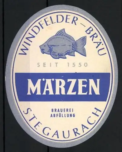 Getränkeetikett Windfelder-Bräu, Stegaurach, Märzen, Brauerei-Abfüllung