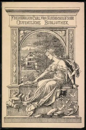 Exlibris Freiherrlich Carl von Rothschild`sche Öffentliche Bibliothek, Klassische Szene
