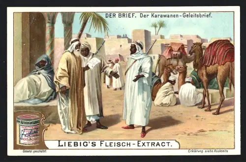 6 Sammelbilder Liebig, Serie Nr. 786: Der Brief, Gesellenbrief, Der alte chinesische Brief, Freibrief, Kaperbrief