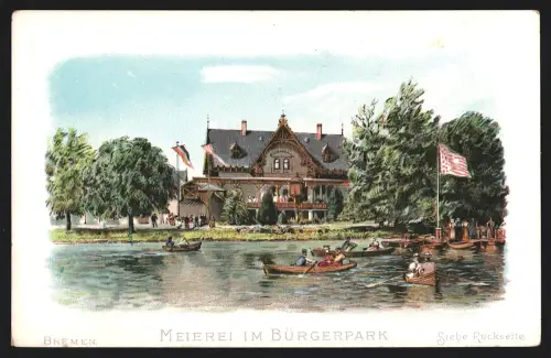 Sammelbild Bremen, Meierei im Bürgerpark, Hoffmann`s Stärke, Silberglanz-Stärke, Creme-Stärke