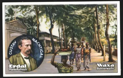 Sammelbild Lome /Togo, Frauen in einer Strasse, Erdal Marke Rotfrosch, Waxa Bohnerwachs