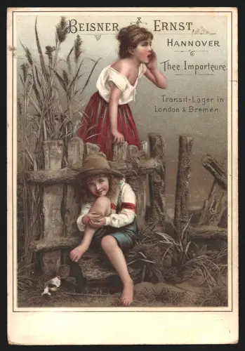 Sammelbild Kinder spielen Verstecken, Beisner Ernst Thee Importeure, Special-Theemischungen